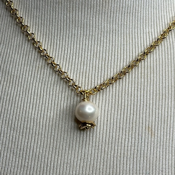 Solitaire pearl necklace #6 - Picture 3 of 8